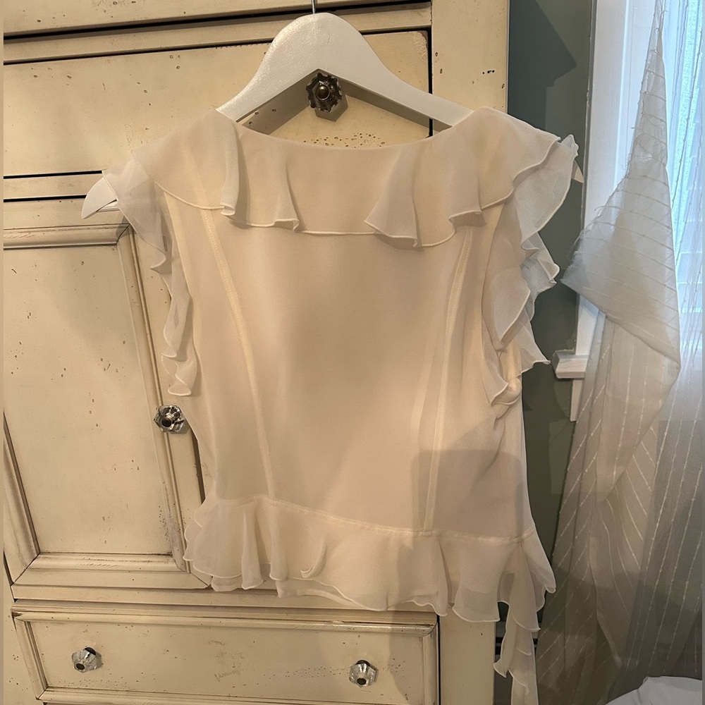 SLEEVELESS RUFFLE TOP - Picture 3 of 7